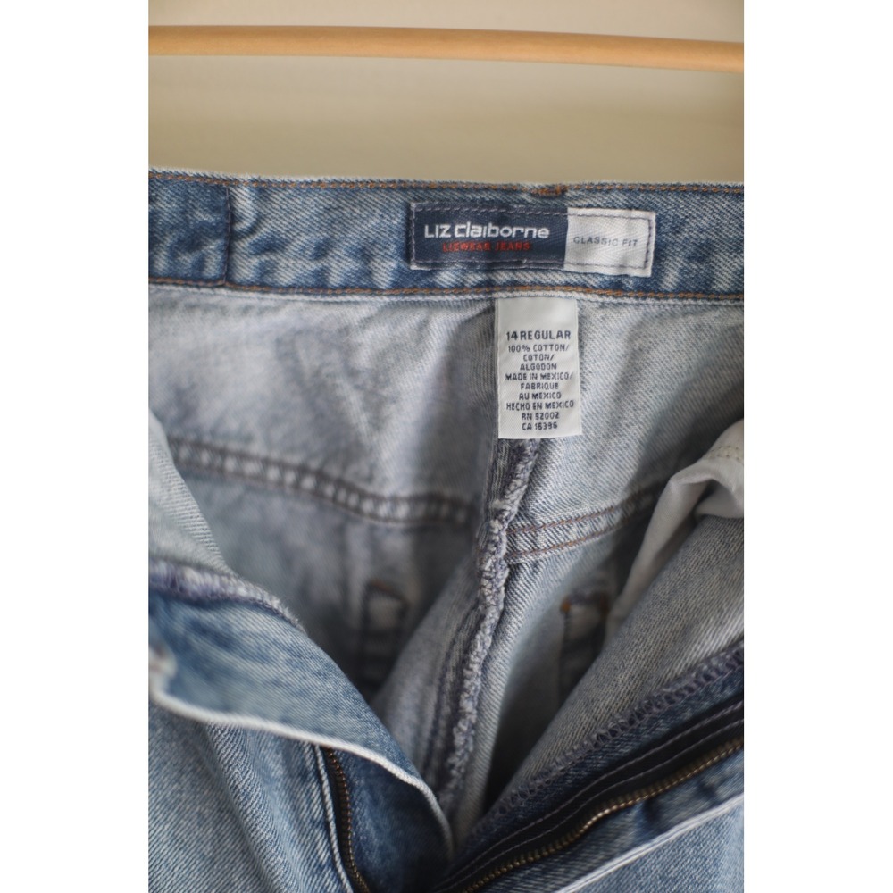 Liz Claiborne Lizwear Jeans Womens 14 Regular Light Wash High Waist Mom Tapered - Picture 8 of 11